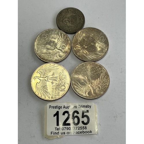 1265 - GERMAN 1972 OLYMPIC COINS & 1 OTHER