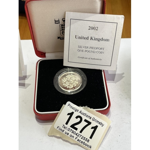 1271 - ROYAL MINT SILVER PROOF £1 COIN 2002