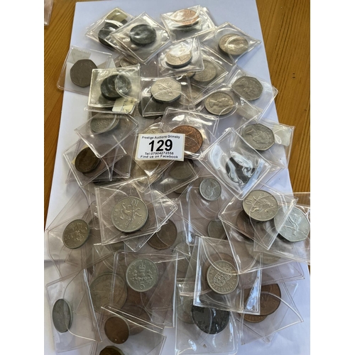 129 - NICE COLLECTION OF COLLECTABLE UK COINS ALL IN COLLECTORS SLEEVES