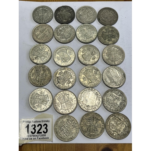 1323 - 23 PRE 1947 SILVER HALF CROWNS 322G