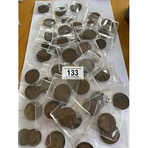 133 - VARIED UK COPPER COINAGE IN COLLECTORS SLEEVES