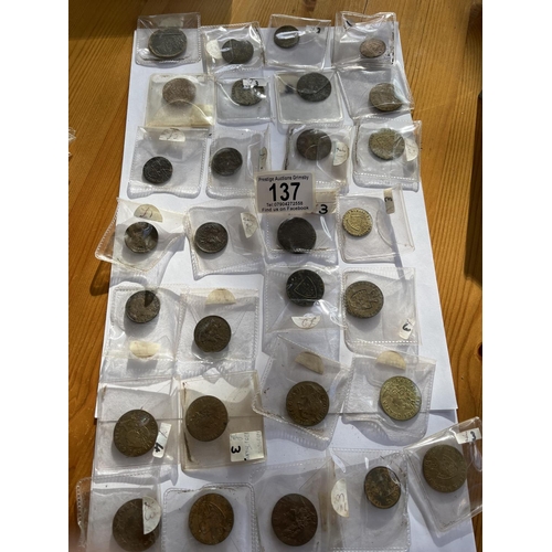 137 - QUANTITY OF ASSORTED TOKENS ETC