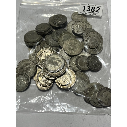 1382 - UNCHECKED PRE 1947 SILVER COINS 500G