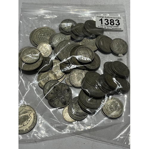 1383 - UNCHECKED PRE 1947 SILVER COINS 500G