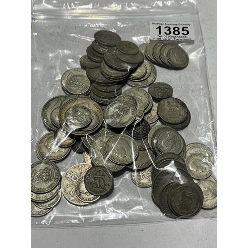 1385 - UNCHECKED PRE 1947 SILVER COINS 500G