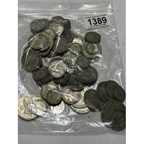 1389 - UNCHECKED PRE 1947 SILVER COINS 500G