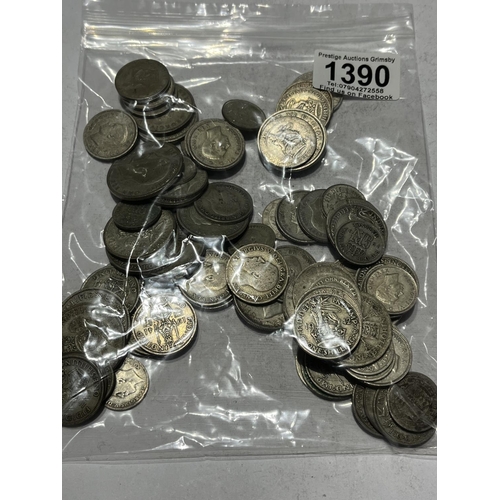 1390 - UNCHECKED PRE 1947 SILVER COINS 500G