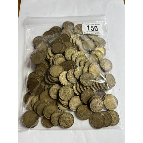150 - 1KG OF UNSORTED MIXED DATES BRASS 3D COINS