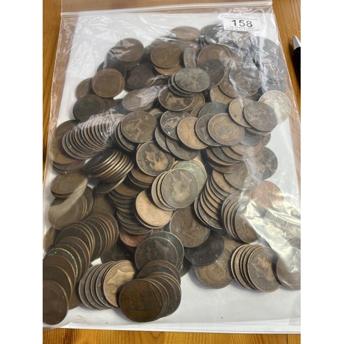 158 - 3KG OF UNSORTED MIXED COPPER PENNIES