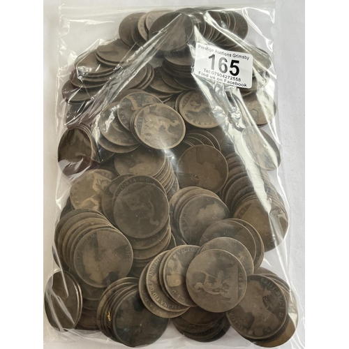 165 - 1.86KG UNSORTED WORN VICTORIAN PENNIES