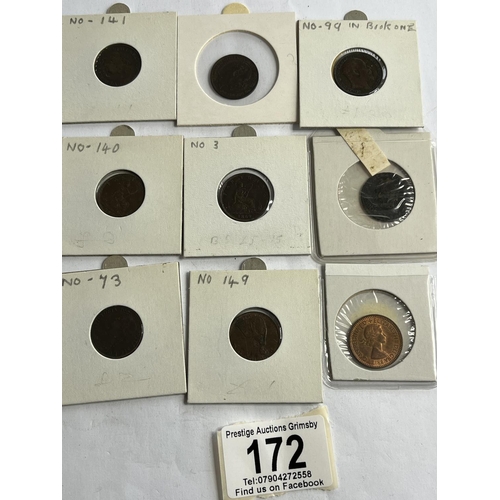 172 - 9 X COLLECTOR GRADE FARTHINGS