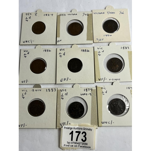 173 - 9 X COLLECTOR GRADE FARTHINGS