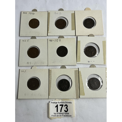 173 - 9 X COLLECTOR GRADE FARTHINGS