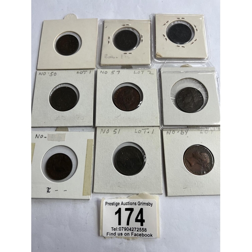 174 - 9 X COLLECTOR GRADE FARTHINGS
