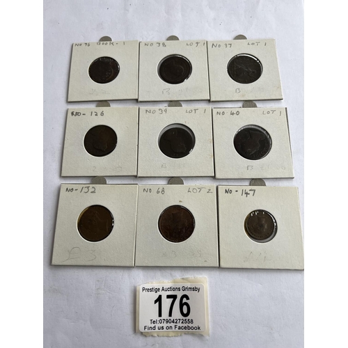 176 - 9 X COLLECTOR GRADE FARTHINGS