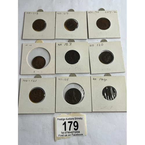 179 - 9 X COLLECTOR GRADE FARTHINGS