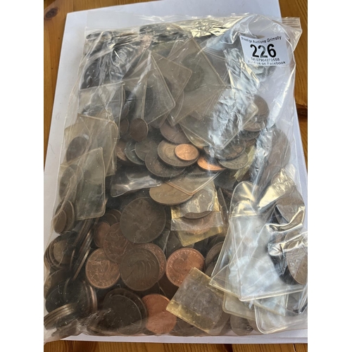 226 - 3KG MIXED UNSORTED COPPER COINAGE