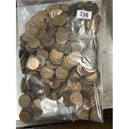 236 - 5 KG OF UNSORTED COPPER COINAGE