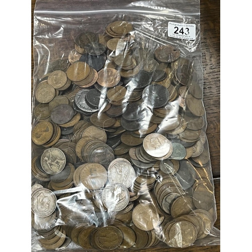 243 - 5 KG OF UNSORTED COPPER COINAGE