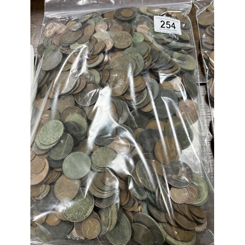 254 - 5KG OF UNSORTED COPPER COINAGE