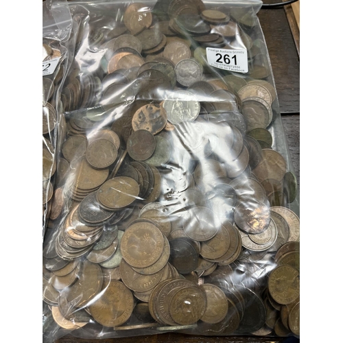 261 - 5KG OF UNSORTED COPPER COINAGE