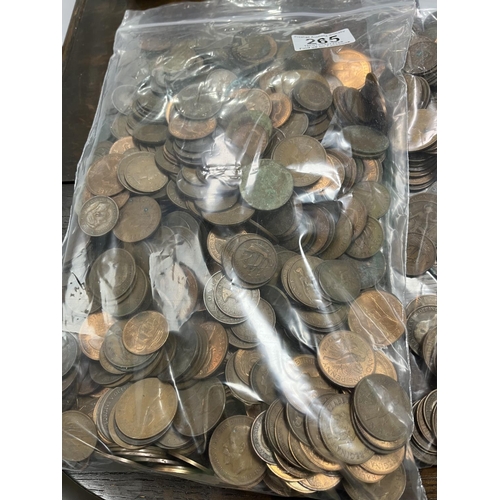 265 - 5KG OF UNSORTED COPPER COINAGE