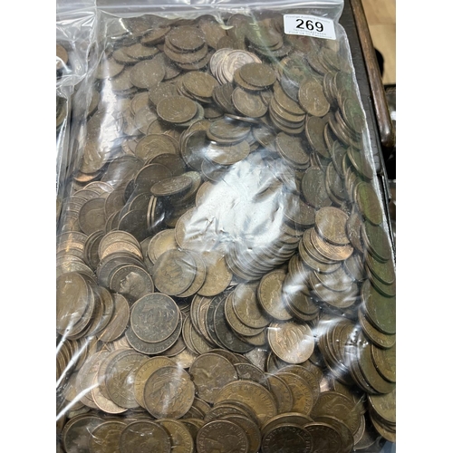 269 - 5KG OF UNSORTED COPPER COINAGE