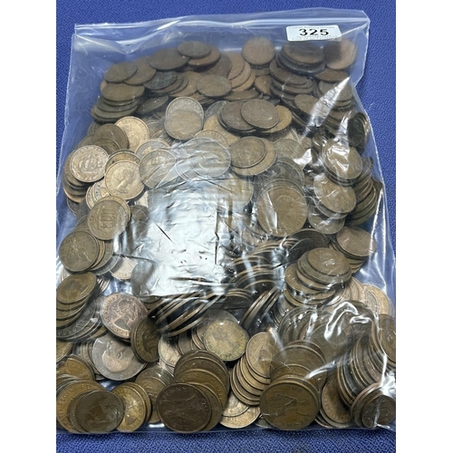 325 - 5KG OF UNCHECKED MIXED UK COPPER COINS