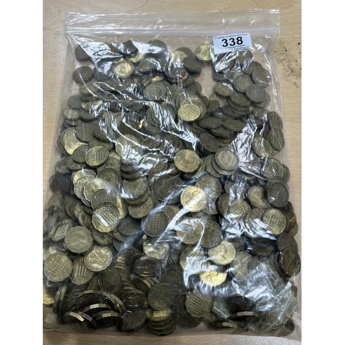 338 - 5KG OF MIXED UNCHECKED BRASS 3D COINS