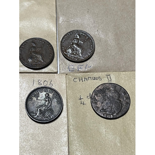 419 - 8 FARTHINGS CONDITIONS & DATES SEEN IN PICTURES