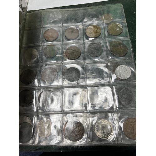 585 - FOLDER OF MIXED WORLD COINAGE