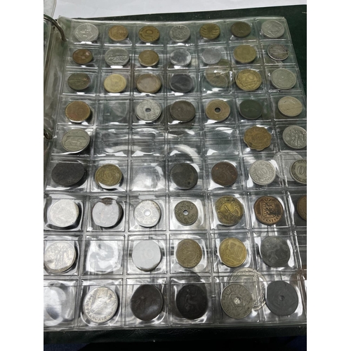 585 - FOLDER OF MIXED WORLD COINAGE