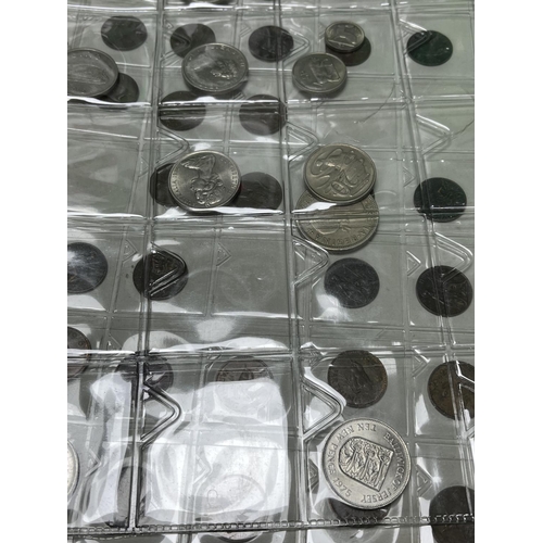 592 - FOLDER OF MAINLY U.K COINAGE SOME SILVER