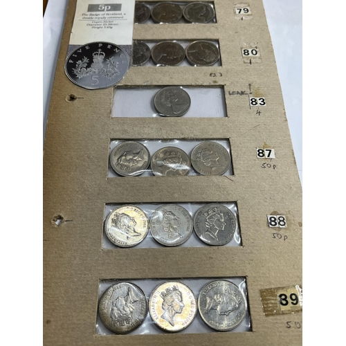 62 - ASSORTED FIVE PENCE PIECES LOOK TO BE UNCIRCULATED