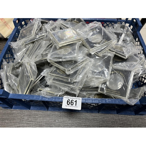 661 - TRAY OF COIN CASES WITH PLASTIC COINS