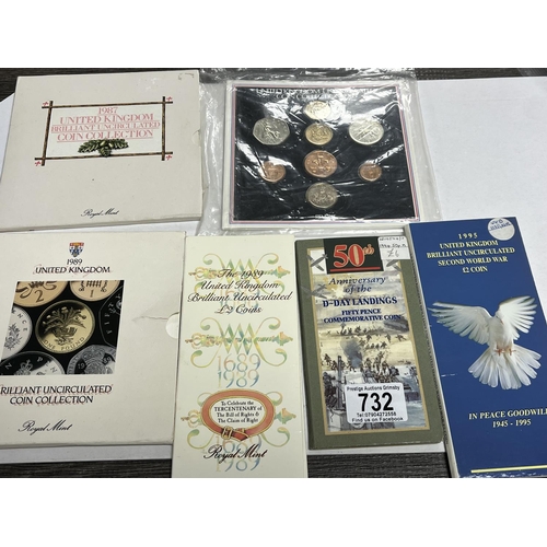 732 - 6 UNCIRCULATED COIN SETS