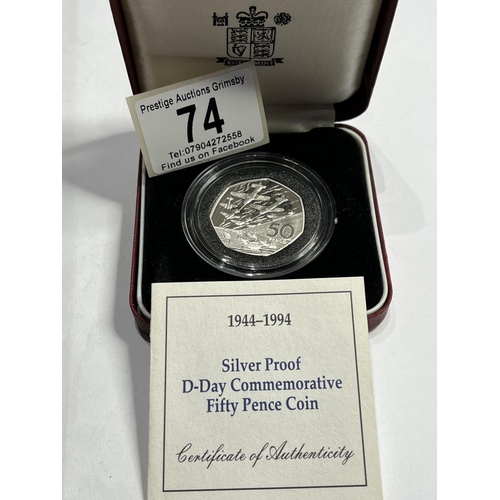 74 - ROYAL MINT D-DAY SILVER PROOF 50P COIN