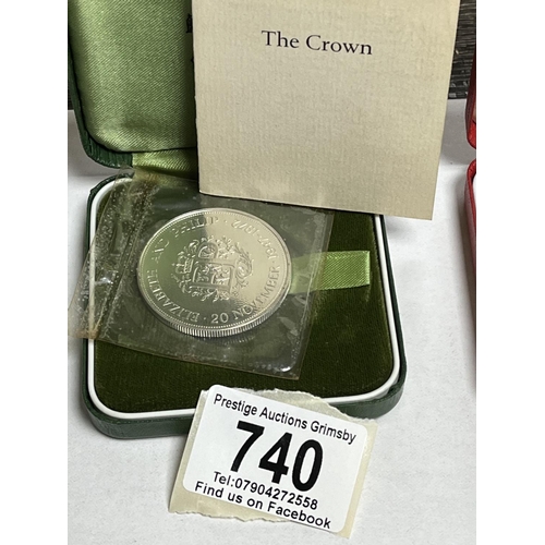 740 - 1972 SILVER PROOF ELIZABETH & PHILLIP CROWN