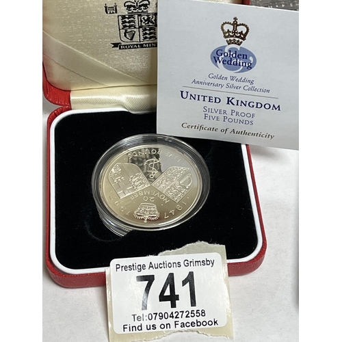 741 - ROYAL MINT SILVER PROOF 1997 5 POUND COIN