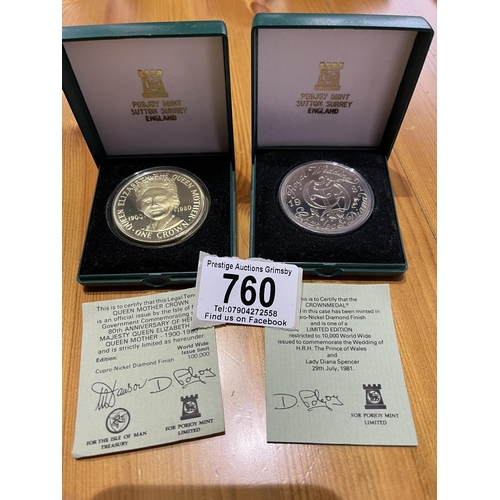 760 - 2 POBJOY MINT COINS