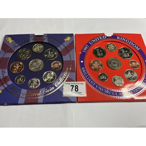 78 - ROYAL MINT 1997 & 1998 UNCIRCULATED COIN SETS