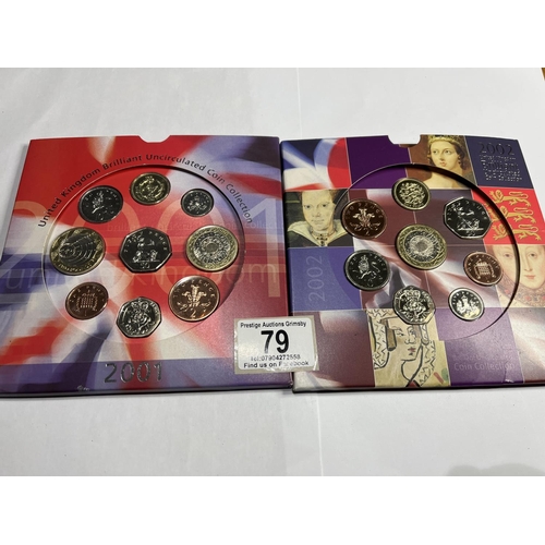 79 - ROYAL MINT 2001 & 2002 UNCIRCULATED COIN SETS