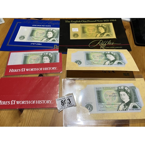 803 - 6 GIVEAWAY 1 POUND NOTES UNCIRCULATED