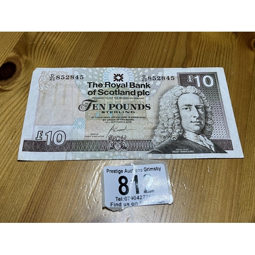 812 - OLD SCOTTISH 10 POUND NOTE