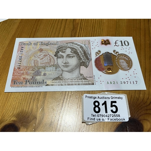 815 - POLYMOR 10 POUND NOTE AA