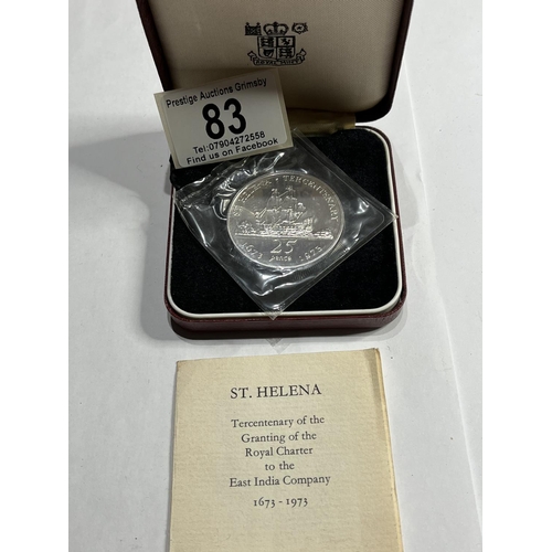 83 - ROYAL MINT ST HELENA SILVER PROOF MINT CONDITION COIN 1973