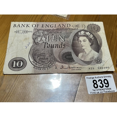 839 - 10 POUND NOTE A23 340390