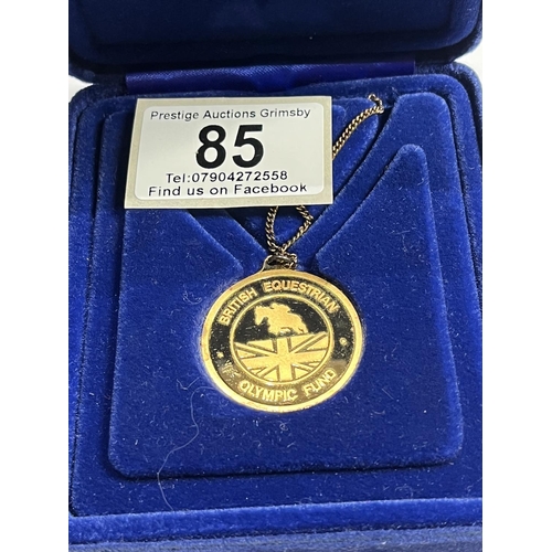 85 - BRITISH EQUESTRIAN OLYMPIC FUND PENDANT & NECKLACE