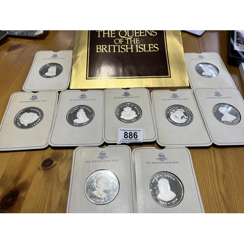 886 - BIRMINGHAM MINT QUEENS OF THE BRIISH ISLES SILVER MEDALLION X9