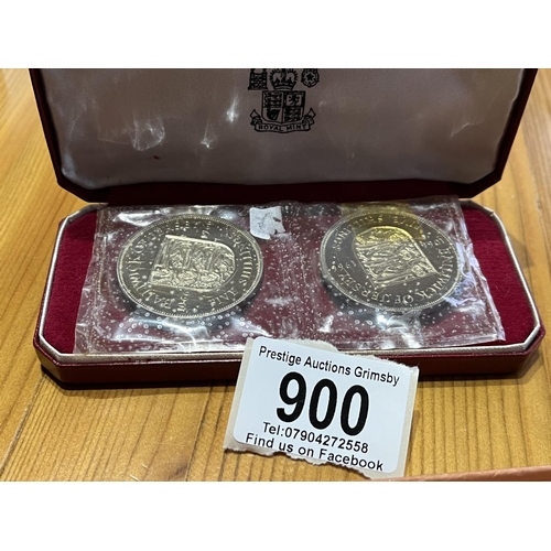 900 - JERSEY PROOF FIVE SHILLING SET